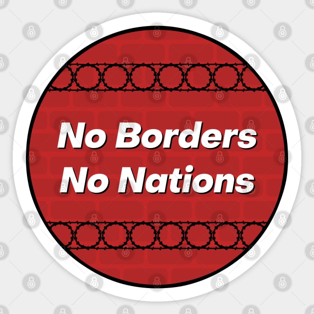 No Borders, No Nations Sticker by Football from the Left